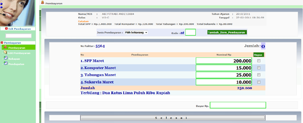 Sistem Informasi Pembayaran SPP Sekolah Fitur Input SPP Sistem Informasi Pembayaran SPP Sekolah Fitur Input SPP
